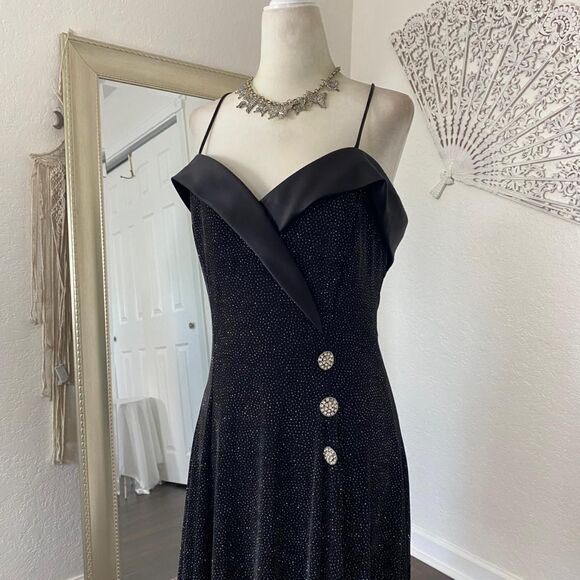 Betsy Adam Vintage Old Hollywood Glam Sparkly Shimmery Prom Formal Mini Dress M - Picture 3 of 6